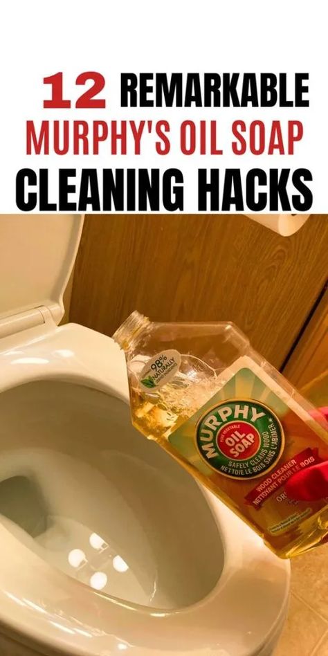 12 SURPRISING MURPHY’S OIL SOAP HACKS AND USES - Cleaning methods - Medium Murphy Oil Soap, Murphys Oil Soaps, Borax Cleaning, Useful Hacks, Household Help, Shower Spray, Half Bathrooms, Cleaning Stuff, Homemade Cleaners