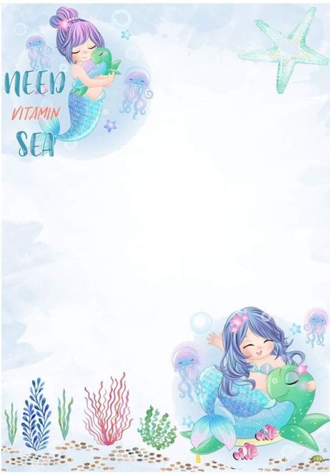 Mermaid Theme Birthday Invitation, Invitation Blank Template, Fairy Birthday Themes, Mermaid Wallpaper Backgrounds, Mermaid Happy Birthday, Ocean Birthday Party, Mermaid Birthday Party Decorations, Mermaid Theme Birthday Party, Mermaid Wallpapers