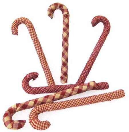 PRICES MAY VARY. Celebrate a primitive Christmas this year with our Primitive Red & Tea Dye plaid cotton fabric covered candy canes! Each candy cane is a hard base covered in 100% cotton homespun fabric. Perfect for many craft and sewing projects as well as primitive and Christmas decor! Set of 6 fabric covered candy canes; each cane approx. 6 inches tall By Marilee Home. 100% cotton fabric. Celebrate a primitive Christmas this year with our cotton fabric covered candy cane shape ornaments! Each Candy Cane Ornaments, Candy Cane Ornament, Homespun Fabric, Red Tea, Primitive Crafts, Tea Dyeing, Old Fashioned Christmas, Primitive Christmas, Christmas Candy Cane