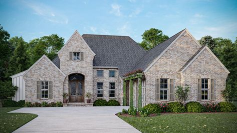 204.20 | WM Designs - Custom Home & Community Design 4 Bed House, European Plan, European House Plan, 4 Bedroom House Plans, Brick Exterior, Traditional House Plan, European House, Flex Room, Elegant Dining Room