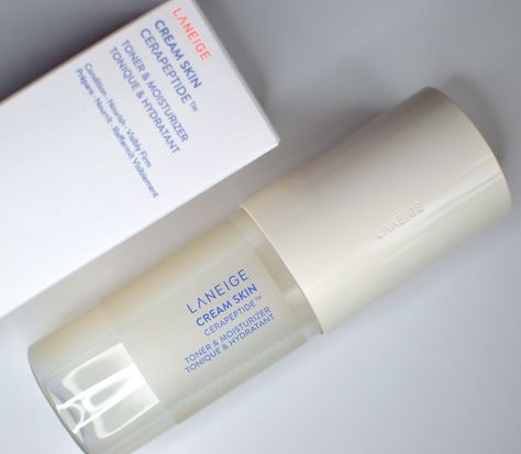 Laneige Cream Skin Cerapeptide Toner & Moisturiser https://inspirationshaveinone.blogspot.com/2023/11/laneige-cream-skin-cerapeptide-toner.html #bbloggers #laneige #kbeauty #koreanskincare #creamskin #cerapeptide #ceramides #peptides Laneige Cream Skin, Makeup List, Moisturizing Toner, Camellia Flower, Skin Cream, Flower Extract, Bottle Design, Seed Oil, Oily Skin