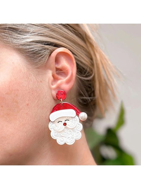 2pcs Charming Santa Claus Acrylic Drop Earrings, Suitable For Women Christmas Party CelebrationI discovered amazing products on SHEIN.com, come check them out! Christmas Dress Up, Christmas Dress Women, Christmas Tree Earrings, Gift Bows, Earring Tree, Women Christmas, Bow Earrings, Party Celebration, Celebration Party