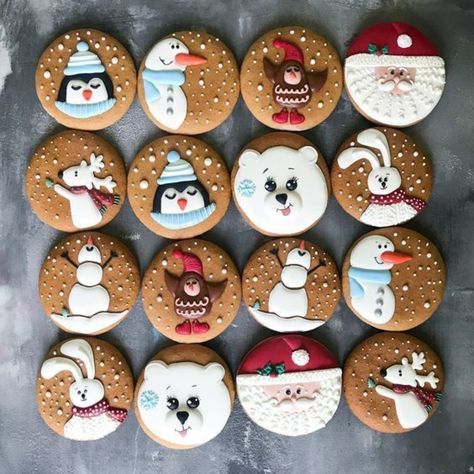 Jul Kaka, Christmas Sugar Cookies Decorated, Cute Christmas Cookies, Christmas Cake Pops, Cooking Cookies, Cookie Recipes Homemade, Xmas Cookies, Ginger Cookies, Christmas Sugar Cookies