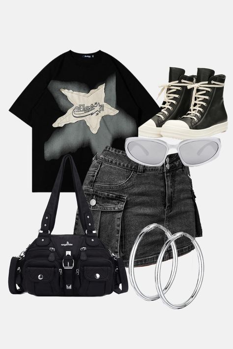 Shein Rick Owens Outfit, Outfits With Rick Owens, Styling Rick Owens, Rick Owens Outfit Black Women, Rick Owen Outfit, Rick Owens Ramones, Rick Owens Outfit, 18th Birthday Outfit, Stylish Fits