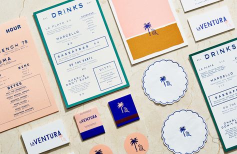 La Ventura - LMNOP Boat Bar, Second Brain, Narrative Photography, Print Marketing, Collateral Design, Design Restaurant, Branding Inspo, Hotel Branding, Paper Illustration