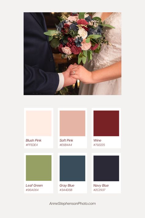 Sage Navy Burgundy Wedding, Mauve Maroon And Navy Wedding, Navy Blue And Pink Fall Wedding, Navy Green Blush Wedding, Burgundy Navy Green Color Palette, Sage Green Navy Blue Blush Pink Gold Wedding, Maroon Blue Color Palette, Wedding Color Schemes With Navy, Burgundy Complimentary Colors