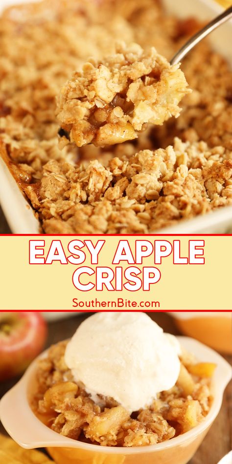 Easy Apple Crisp Easy Apple Crisp Recipe, Apple Crisp Easy, Apple Crisp Recipe, Apple Dessert Recipes, Apple Crisp Recipes, Apple Filling, Cinnamon Apple, Crisp Recipe, Easiest Apples