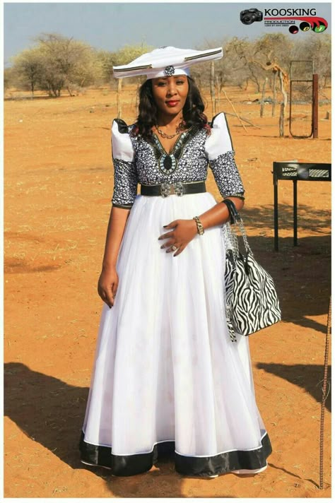 Herero Dress Fashion, Herero Dress, Zulu Attire, Xhosa Outfits, African Traditional Dress, Print Wedding Dress, African Print Wedding Dress, South African Traditional Dresses, Shweshwe Dresses