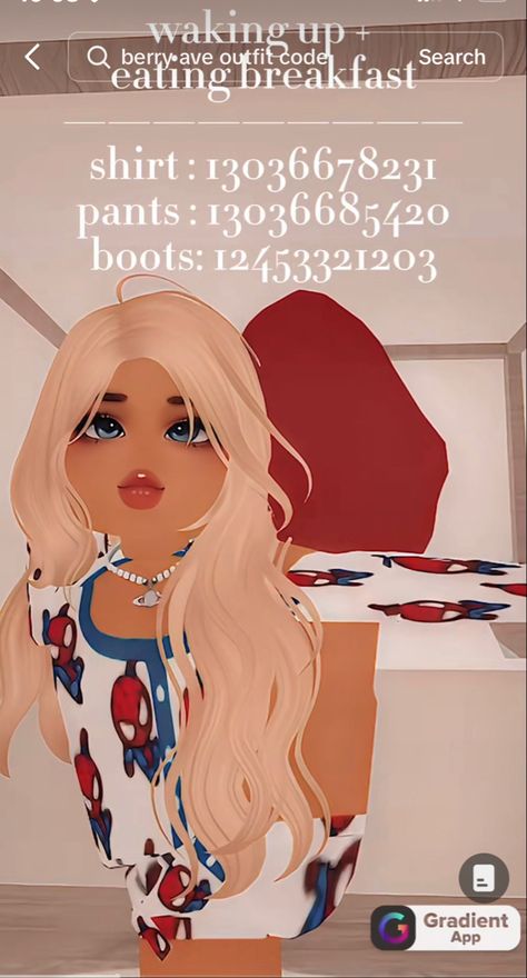 Berry Ave Pj Codes, Breakfast Outfit, Yk2 Outfits, Zepeto Looks Ideas, Clothes Codes, Blocksburg Room Ideas￼, Family Decals, Prismacolor Art, Retro Wallpaper Iphone