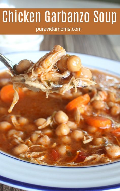 Bean And Chicken Soup, Garbanzo Soup, Garbanzo Bean Soup, Soup Recipe Instant Pot, Garbanzo Bean Recipes, Recipe Instant Pot, Garbanzo Bean, Pot Food, Bean Soup Recipe