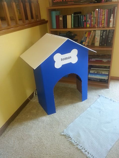 Cardboard Dog House, Cardboard Dog, Doggie Birthday, Puppy Pawty, Dog Themed Birthday Party, Homecoming Week, Paper Dogs, Dog House Diy, Dog Party