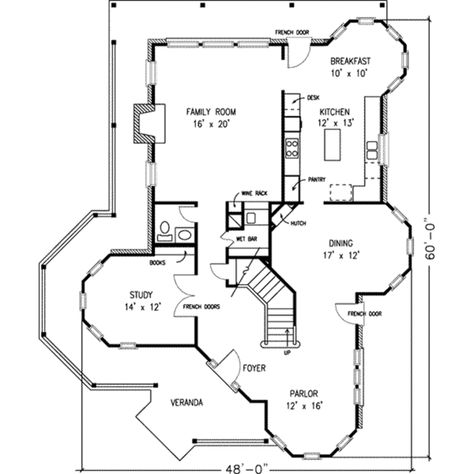 Victorian Floor Plan - Main Floor Plan Plan #410-150 Victorian Floor Plans, Victorian House Plan, Victorian House Plans, Victorian Style House, Monster House Plans, Extra Bedroom, Mountain House Plans, House Layout, Victorian House