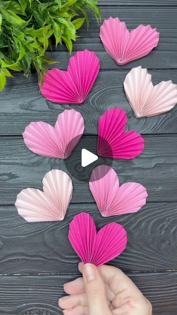 VIKI Studio Crafts on Instagram: "Valentine’s Day Craft Ideas DIY Valentines Day Decor Tutorial Paper Hearts #valentinsday #tutorial #reels #foryou" Valentine Paper Crafts, Hearts Paper Crafts, Diy Valentines Day, Papel Craft, Paper Flower Crafts, Paper Heart, Paper Hearts, Valentine's Day Diy, Valentine Crafts