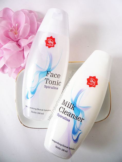 Viva Toner & Milk Cleanser in Spirulina http://silvertreasure.blogspot.com/2015/02/viva-face-tonic-milk-cleanser-spirulina.html  #Indonesia #LocalProduct #Spon Viva Milk Cleanser, Lip Care Diy, Lip Care Routine, Milk Cleanser, Tips Skincare, Toner For Face, Beauty Routine, My Skin, Face Cleanser