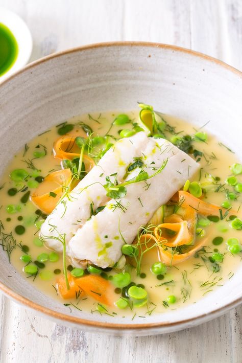 Baked Hake Recipes, Hake Recipe, Hake Recipes, Dill Oil, Summer Vegetable Garden, Vegetable Garden Ideas, Seasonal Vegetables, Summer Vegetables, Great British Chefs