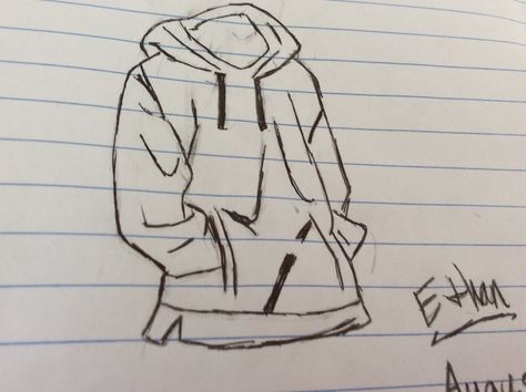 A Hoodie Drawing Hand Drawn Drawing Clothes Hoodie, Hands In Hoodie Pose Reference, Hoodie Oc Drawing, Rolled Up Hoodie Sleeves Drawing, Anime Hoodies Drawings, How To Draw Zip Up Hoodie, How To Draw Hoodies Tutorials, Guy In Hoodie Drawing Reference, Person With Hoodie Drawing