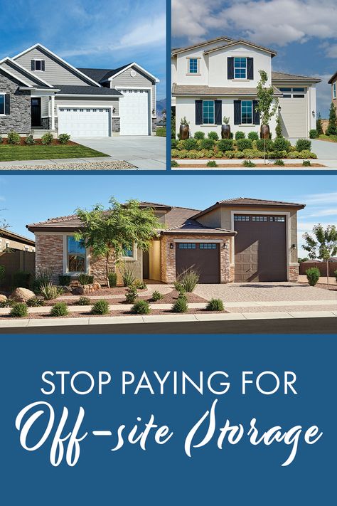 Say goodbye to off-site vehicle storage! We have floor plans with an attached RV garage that can house your boat, ATVs, jet skis or other toys. | Homeward™ | A blog for your new home journey | Richmond American Homes Rv Garage Attached To House, House Plans With Rv Garage Attached, Rv Garage House Plans, Rv Storage Solutions, Vehicle Storage, Richmond American Homes, Rv Garage, Garage Addition, Farmhouse Architecture