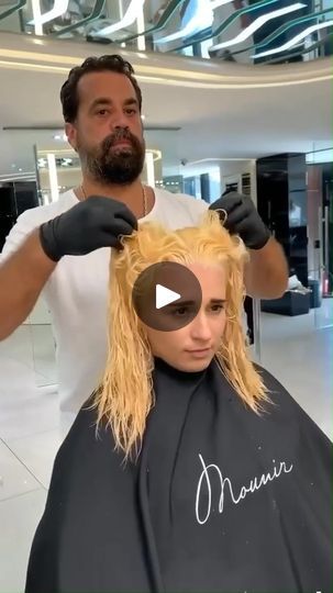 737K views · 26K reactions | Hair Transformation By Mounir | Beautiful brown to blonde hair transformation by Mounir #mounir #risingmounir #mounirinternational #products #hairstyle #haircolor #mounirproducts | By Mouniiiir | Facebook Blonde To Brown Hair Transformation, Brown To Blonde Hair Transformation, Mounir Hair Transformation, Brown To Blonde Hair, Blonde Hair Transformation, Blonde To Brown, Blonde Hair Transformations, Long To Short Hair, Volleyball Hairstyles For Curly Hair