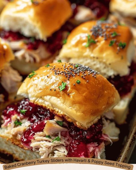 Baked Cranberry Turkey Sliders, Red Appetizers, Thanksgiving Sliders, Turkey Cranberry Sliders, Warm Recipes, Nostalgic Food, Turkey Patties, Soup Lovers, Easy Christmas Dinner