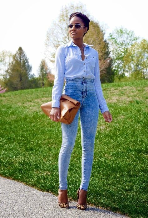 @roressclothes closet ideas #women fashion High Waisted Jeans and Blouse How To Wear High Waisted Jeans, Acid Wash Jeans Outfit, Wash Jeans Outfit, High Waisted Jeans Outfit, Camisa Jeans, All Jeans, Acid Wash Jeans, Outfit Jeans, Acid Wash Denim