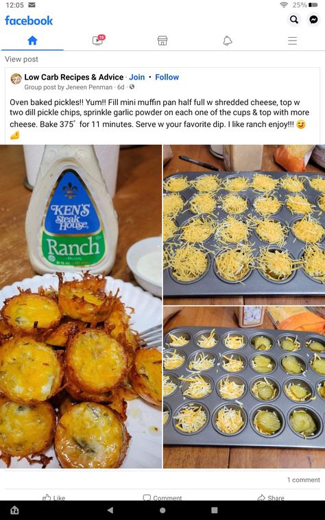 Cheese Pickle Chips Muffin Pan, Cheese Pickle Chips, Munchies Healthy, Hungry Monster, Cheese Muffin, Bariatric Food, Homemade Cookbook, Keto Diet Snacks, Pickle Chips