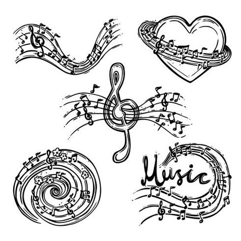 Music Note Butterfly, Musical Embroidery, Heart Embroidery Designs, Music Abstract, Simple Tats, Harmony Design, Sketch Icon, Heart Embroidery, Modern Music