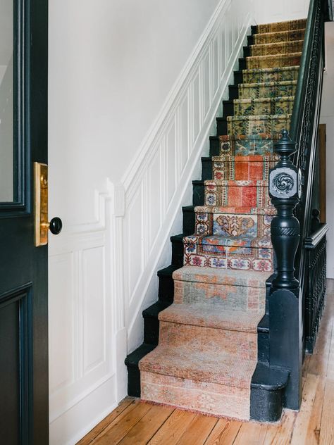 Brownstone Entryway, Diy Stair Runner, Brownstone Boys, Parlor Floor, Brooklyn House, Kitchen Construction, Brooklyn Brownstone, Bed Stuy, Island Countertops