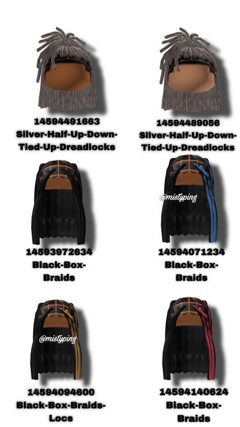 Roblox Outfits Codes Jacket, Hair Base Codes Berry Ave, Dreads Codes Berry Ave, Braids Roblox Code, Berry Avenue Codes Hair Baddie, Black Family Cartoon, Black Hair Id Roblox, Roblox Baddie, Bedazzled Shoes Diy