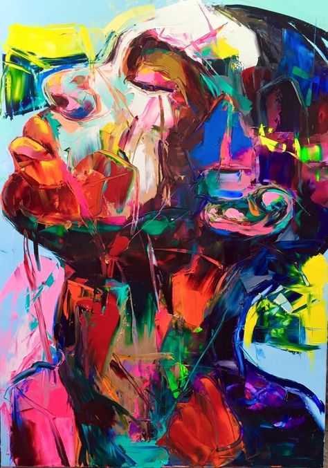 With bold strokes and vibrant colors, each of Francoise Nielly’s paintings exude raw emotion. Vibrant Palette Knife Portraits Radiate Raw Emotions - My Modern Met Portrait Palette, Francoise Nielly, Françoise Nielly, Modern Portrait, Screen Art, Palette Knife Art, Painting For Home, Modern Portraits, Palette Knife Painting