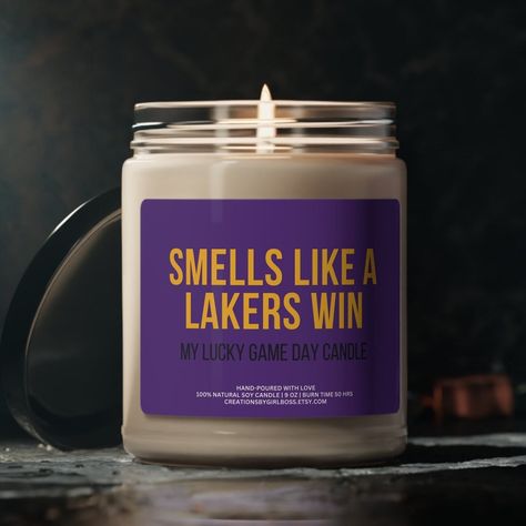 Lakers Win, Apple Fragrance, Glass Jar With Lid, Lakers Basketball, Creative Candles, Men Birthday, Glass Jars With Lids, Basketball Gifts, Apple Harvest