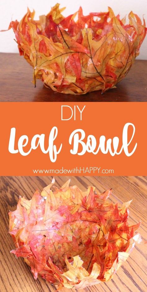 Leaf Bowl DIY. Fall crafts for the kids. Crafting with Fall Leaves. Autumn crafts for kids with leaves. Leaf Sun Catcher Craft, Leaf Bowl Diy, Crafting With Nature, Fall Craft Projects For Kids, Autumn Projects For Kids, Crafts With Nature, Fall Projects For Kids, Autumn Kids Crafts, Autumn Leaf Crafts