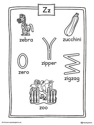 The Letter Z Word List with Illustrations Printable Poster is perfect for students in preschool and kindergarten to learn new words and the beginning letter sounds of the English alphabet. Letter Zz Activities For Preschool, Z Words, Letter Z Crafts, Preschool Language Arts, Beginning Letter Sounds, Sound Activities, Letter Sound Activities, Alphabet Worksheets Kindergarten, Alphabet Words