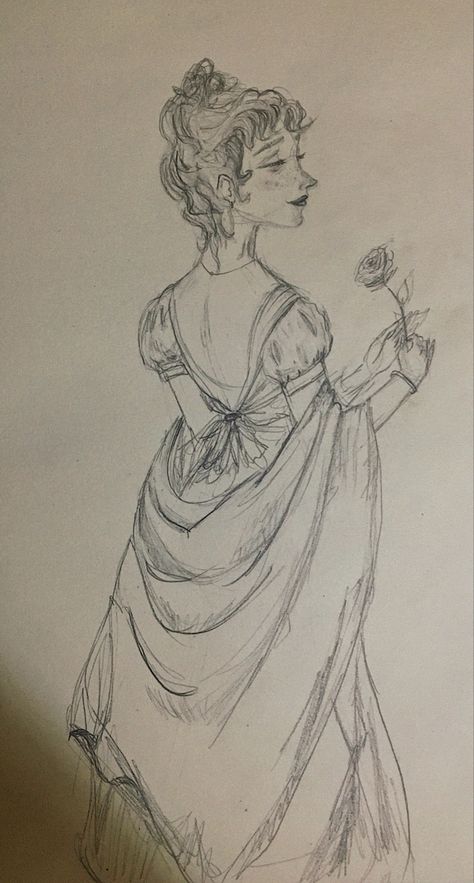 Woman In Corset Drawing, 1800 Dress Drawing, Princess Drawings Aesthetic, Victorian Women Drawing, Queen Sketch Drawing, Old Dresses Drawing, Vintage Drawing 1950s, Ballgown Drawing, Victorian Era Drawing