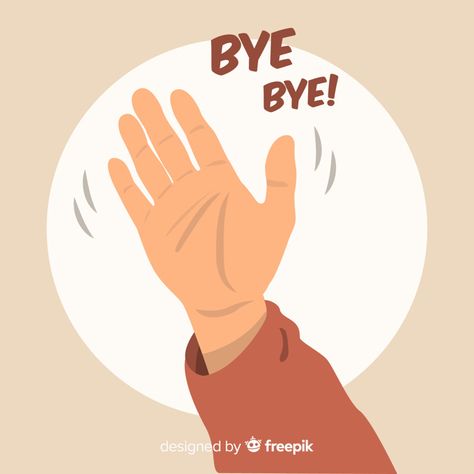 Hand drawn goodbye waving background Fre... | Free Vector #Freepik #freevector #background Goodbye Picture Ideas, Wave Hand Drawing, How To Draw Waving Hand, Waving Goodbye Drawing, Waving Bye Drawing, Hand Waving Drawing, Good Bye Drawing, Waving Hand Reference, Hand Wave Drawing