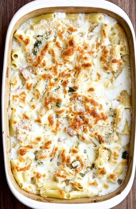 Pasta With White Sauce, Cheese And Broccoli Pasta, Ham And Cheese Pasta, Baked Ziti With Sausage, Broccoli Pasta Bake, Cheesy Pasta Bake, Ham Pasta, Perfect Roast Chicken, White Sauce Pasta