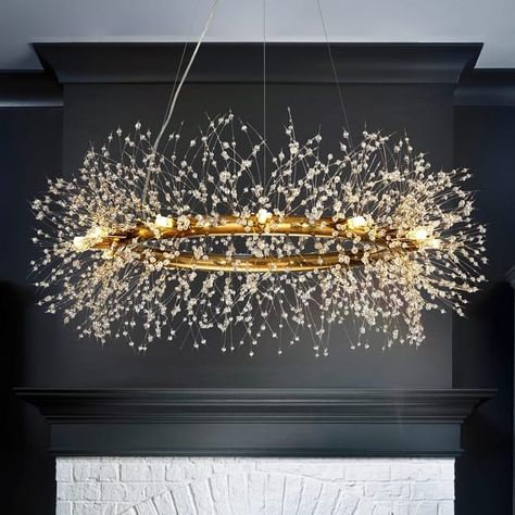 Modern Firework Crystal Chandelier for Dining Room and Living Room - On Sale - Bed Bath & Beyond - 31455771 Firework Chandelier, Modern Apartment Decor, Room Hanging Lights, Dining Room And Living Room, Chandelier For Dining Room, Retail Space Design, Modern Lighting Chandeliers, Foyer Chandelier, Dining Chandelier