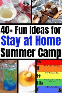 At Home Camp Ideas, Summer Activities At Home For Kids, Mom Camp Ideas, Summer Fun Ideas For Kids At Home, Spring Break At Home With Kids, At Home Summer Activities For Kids, Summer Camp At Home Ideas For Kids, Grandma Camp Ideas Fun Activities, At Home Summer Camp Ideas