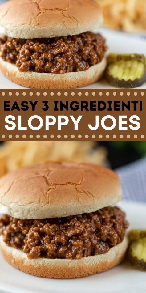 This easy Sloppy Joes recipe is easy to make and taste better than sloppy joes in a can. How to make sloppy joes with ketchup and just two more ingredients! Everyone loves this simple to make sloppy joes! #eatingonadime #easydinners #sloppyjoesrecipes #beefrecipes #sandwichrecipes Sweet Sloppy Joe Recipe, Sweet Sloppy Joes, Easy Sloppy Joes, Sloppy Joe Recipe Easy, Homemade Sloppy Joe Recipe, Turkey Sloppy Joes, Sloppy Joe Recipe, Sloppy Joes Easy, Beef Tomato