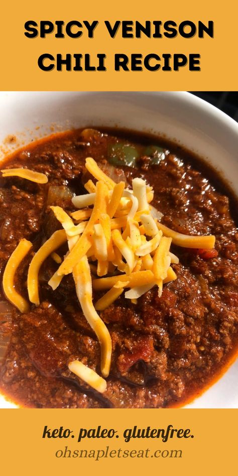 Crock Pot Venison Chili, Deer Chili Recipe, Deer Chili, Venison Chili Recipe, Venison Chili, Bowl Of Chili, Dry Spices, Ground Venison, Homemade Food Gifts