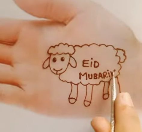 Eid Mehndi design, mehandi design Cute Easy Henna Designs, Mehandi Designs For Kids, Mehndi Designs Full Hand, Mehndi Designs Full, Mehndi Designs New, Eid Special Mehndi Design, Goat Drawing, Bakra Eid, Eid Mehndi