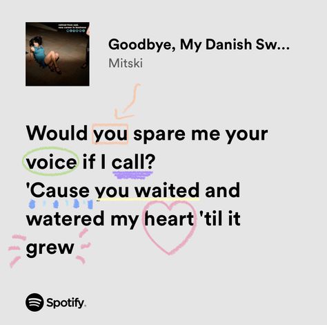 goodbye, my danish sweetheart by mitski lyrics Goodbye My Danish Sweetheart Album Cover, Mitski Poster Goodbye My Danish Sweetheart, Mitski Song Lyrics, My Danish Sweetheart, Lyric Prompts, Mitski Lyrics, Goodbye Lyrics, Skins Uk, Child Psychology