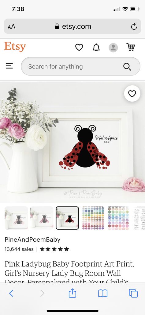 Bug Nursery, Ladybug Baby, Love Bug Nursery, Ladybug Room Decor, Ladybug Nursery Baby Girl, Ladybug Nursery, Baby Footprint Art, Pink Ladybug, Baby Ladybug