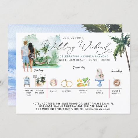 Event Timeline, Destination Wedding Itinerary, Wedding Weekend Itinerary, Beach Invitations, Florida Keys Wedding, Key West Wedding, Wedding Itinerary, Weekend Itinerary, Wedding Week