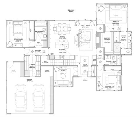 FLOOR PLAN - FIRST FLOOR Modern Mountain Home Floor Plans, Mountain Home Floor Plans, Tami Faulkner, Tall Grasses, Tub Enclosures, Wet Room Shower, Custom Floor Plans, Garage Entry, Modern Mountain Home