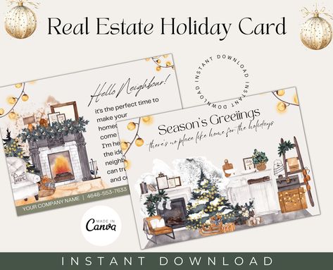 Real Estate Holiday Postcard| Hello Neighbor Postcard| Real Estate Christmas Greeting Postcard| Realtor Marketing Postcard| Holiday Card Realtor Christmas Cards, Real Estate Holiday Cards, Real Estate Christmas, Marketing Postcard, Hello Neighbor, Realtor Marketing, Holiday Postcard, Postcard Template, Season's Greetings