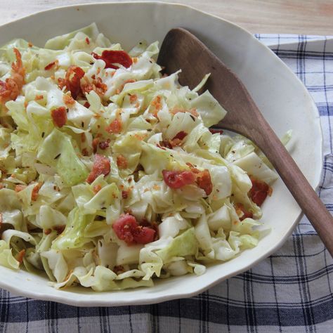 German Cabbage Salad | Food & Wine Tater Cakes, German Cabbage, Cabbage Salad Recipe, Southern Fried Cabbage, Cabbage Salad Recipes, Cabbage And Bacon, Cabbage Recipe, Bbq Ideas, Southern Dishes