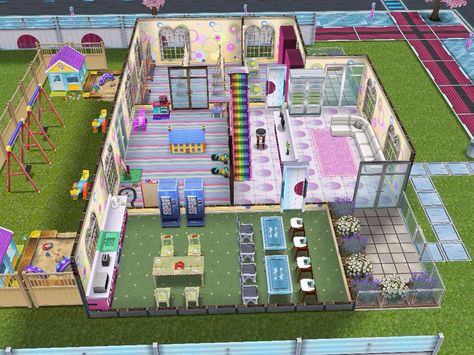 House 44 daycare ground level #sims #simsfreeplay #simshousedesign Sims Freeplay Daycare, Sims Daycare, Casas The Sims Freeplay, Sims Freeplay Houses, Sims Houses, Sims Free Play, Sims 4 House Design, Casas The Sims 4, Daycare Center