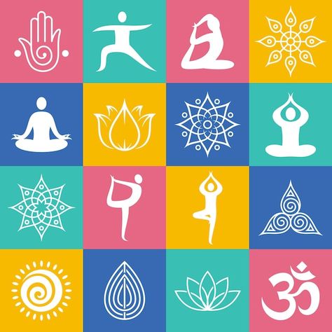 Yoga Images Art, Yoga Elements, Yoga Symbols, Yoga Images, Yoga Illustration, Ganpati Decoration Design, Element Symbols, Yoga Design, Sugar Cookie Designs