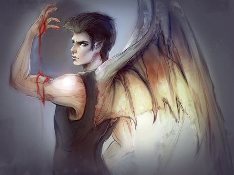 #demon #fantasy #bat #boy #art #wings Person With Bat Wings, Man With Bat Wings, Winged People, Wings And Horns, Bird People, Incubus, Fantasy Male, Reference Photos, Boy Art