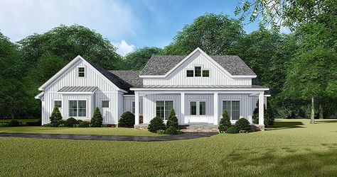 Bungalow, Country, Craftsman, Farmhouse House Plan 82542 with 3 Beds, 3 Baths, 2 Car Garage Elevation Country Farmhouse Plans, Farmhouse Craftsman, Exterior Finishes, Ideal House, Business Checklist, Farm Houses, Farmhouse Style House Plans, Gas Heater, Country Style House Plans